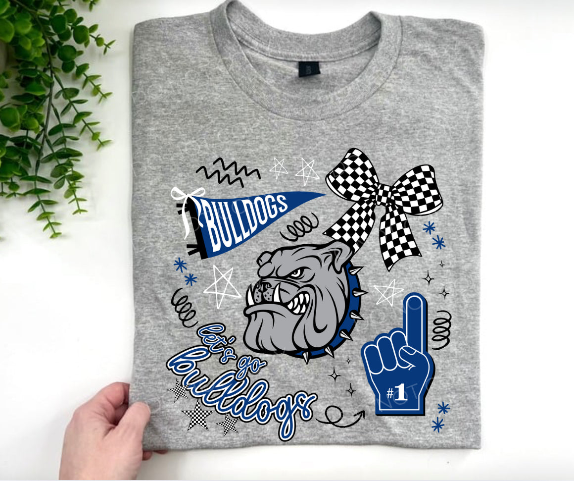 Let's Go Bulldogs Navy Collage - Custom