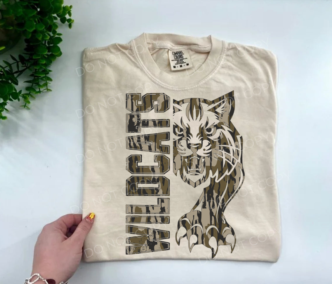 Wildcats Camo Mascot - Custom
