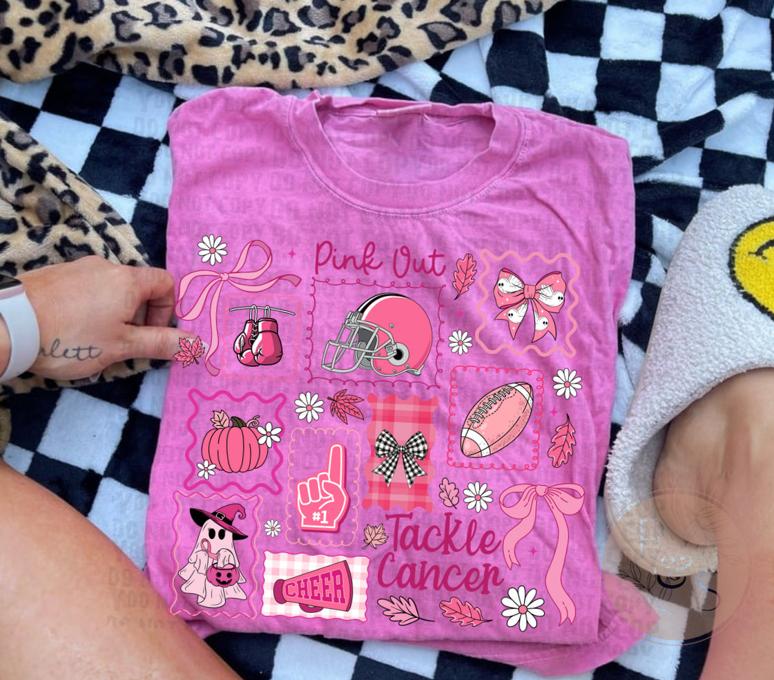 Pink Out Tackle Cancer Stamps - Custom