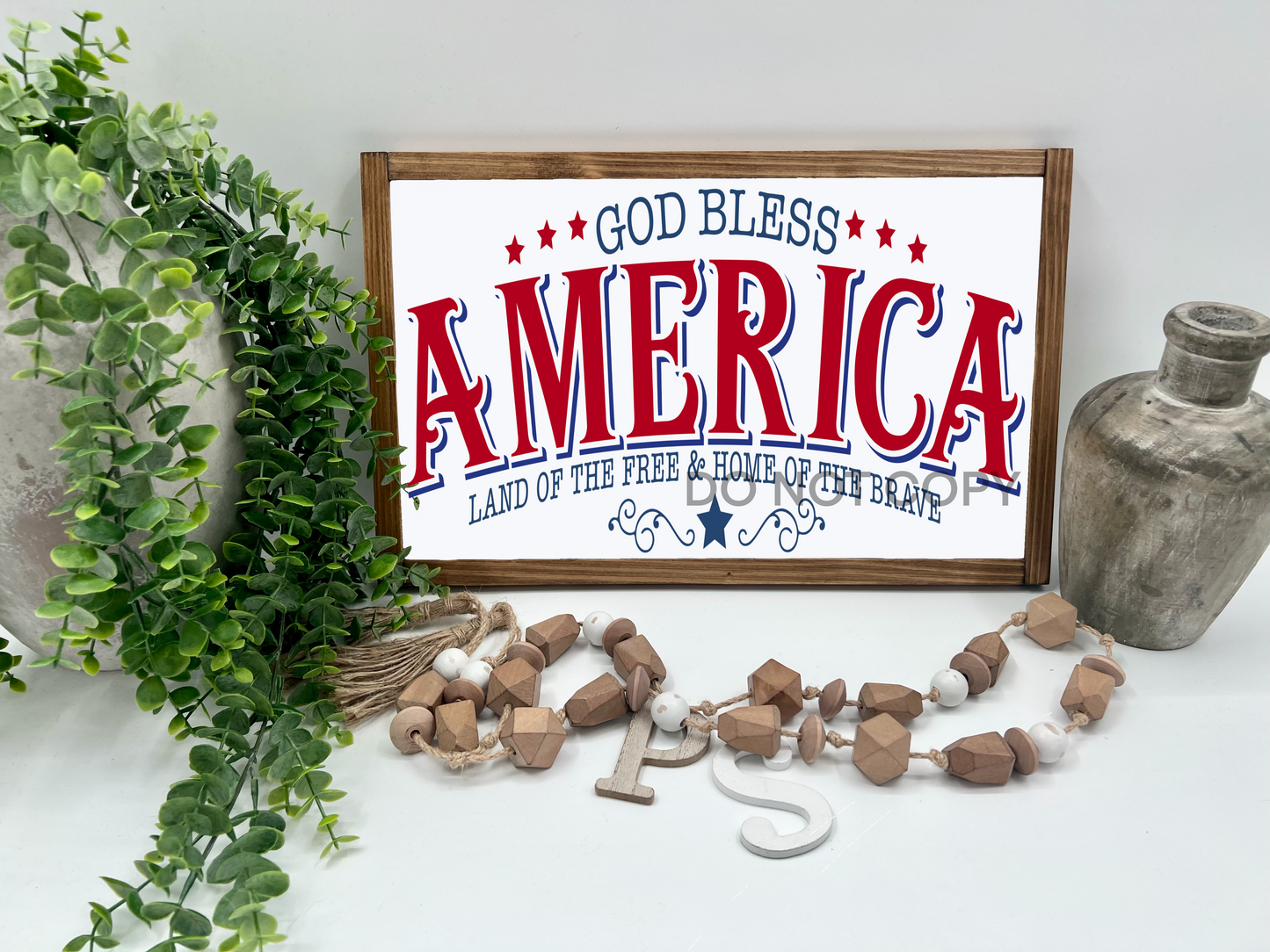 God Bless America - 16x10” - Wood Sign