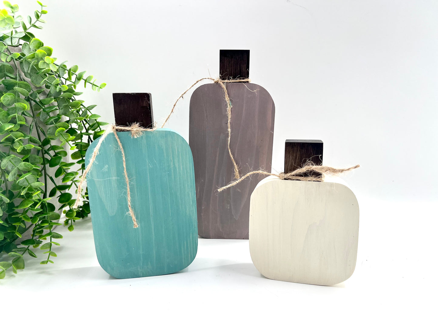 Wood Painted Pumpkins - Set Of 3