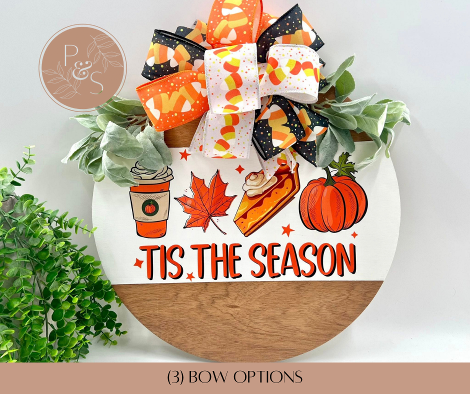 Tis The Season Interchangeable Bow - 18" Door Hanger