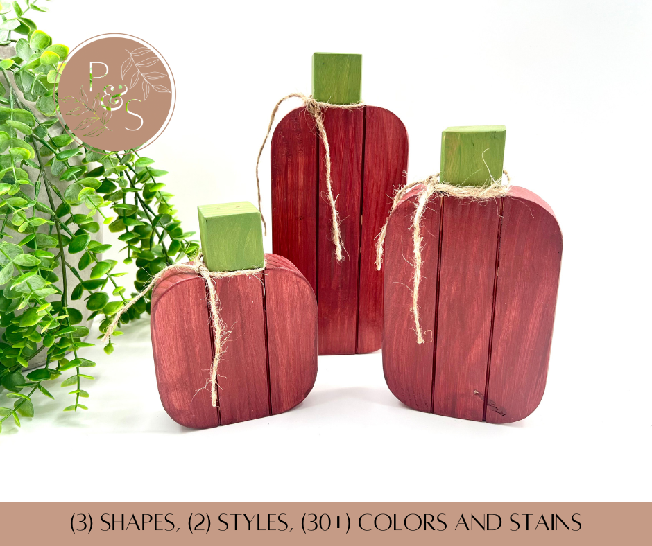 Wood Painted Pumpkins - Set Of 3