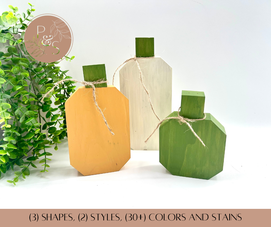 Wood Painted Pumpkins - Set Of 3