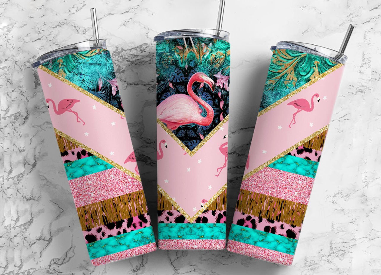 Glamorous Flamingo V Split - 20 oz Tumbler