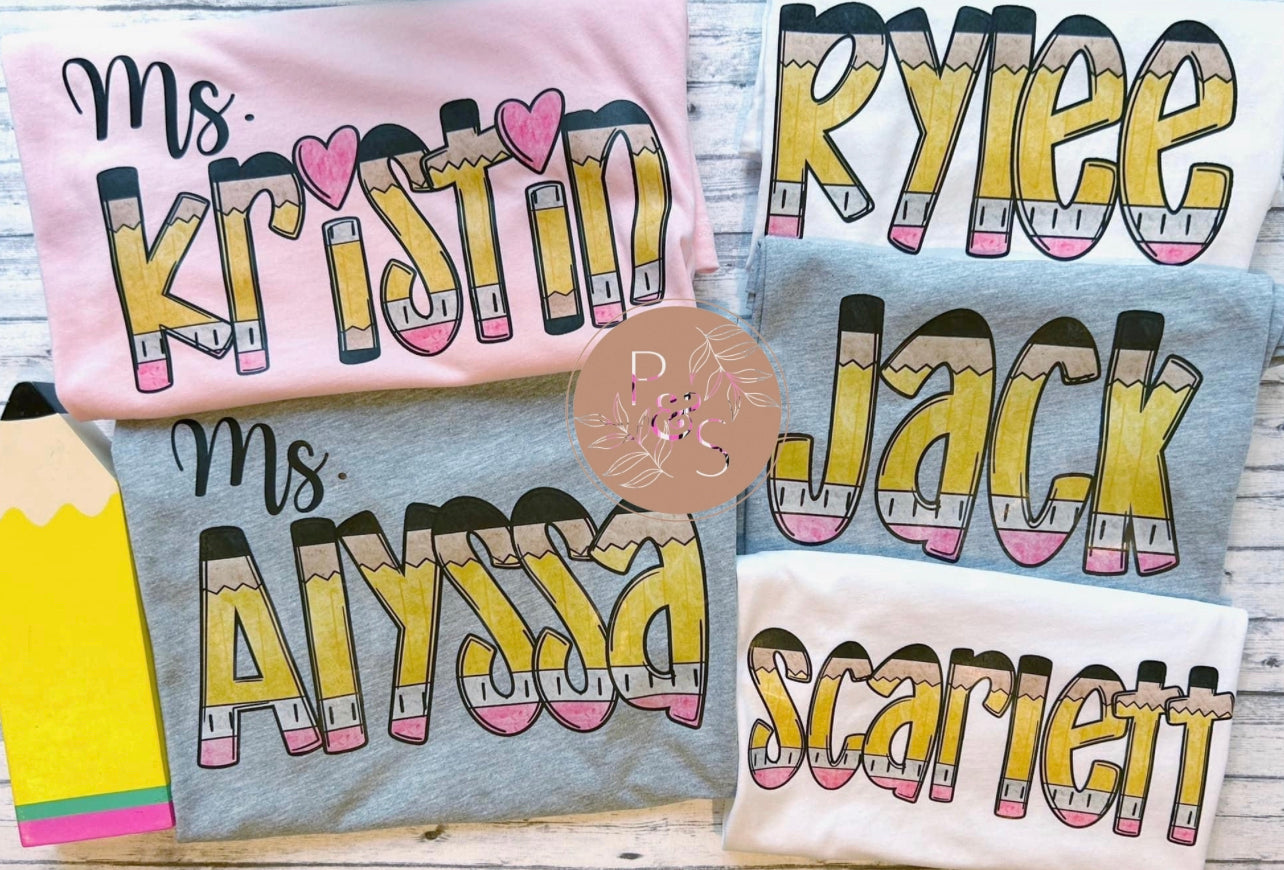 **Custom** Pencil Names - Custom