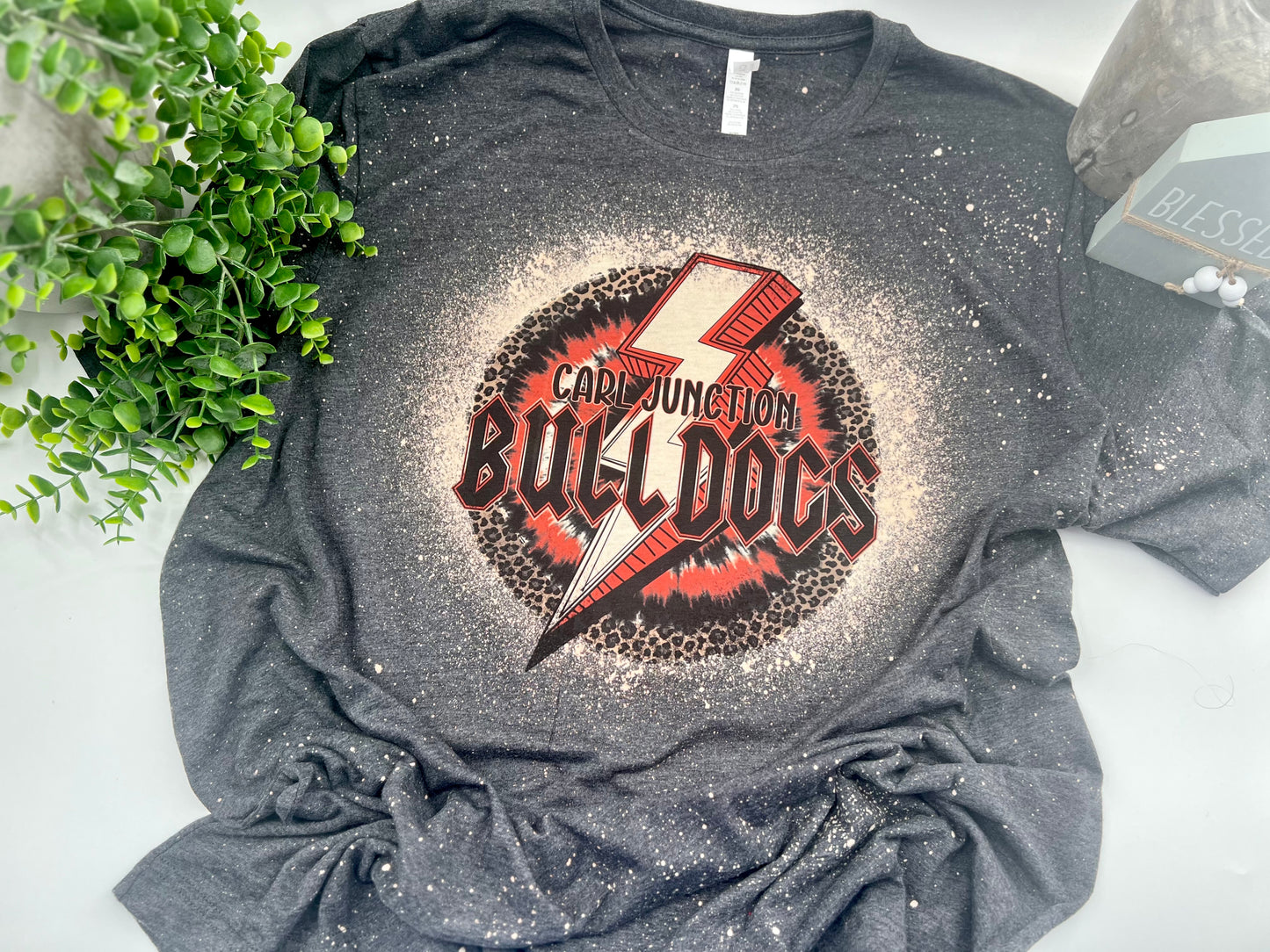 Carl Junction Bulldogs Circle Bolt - Custom Tee