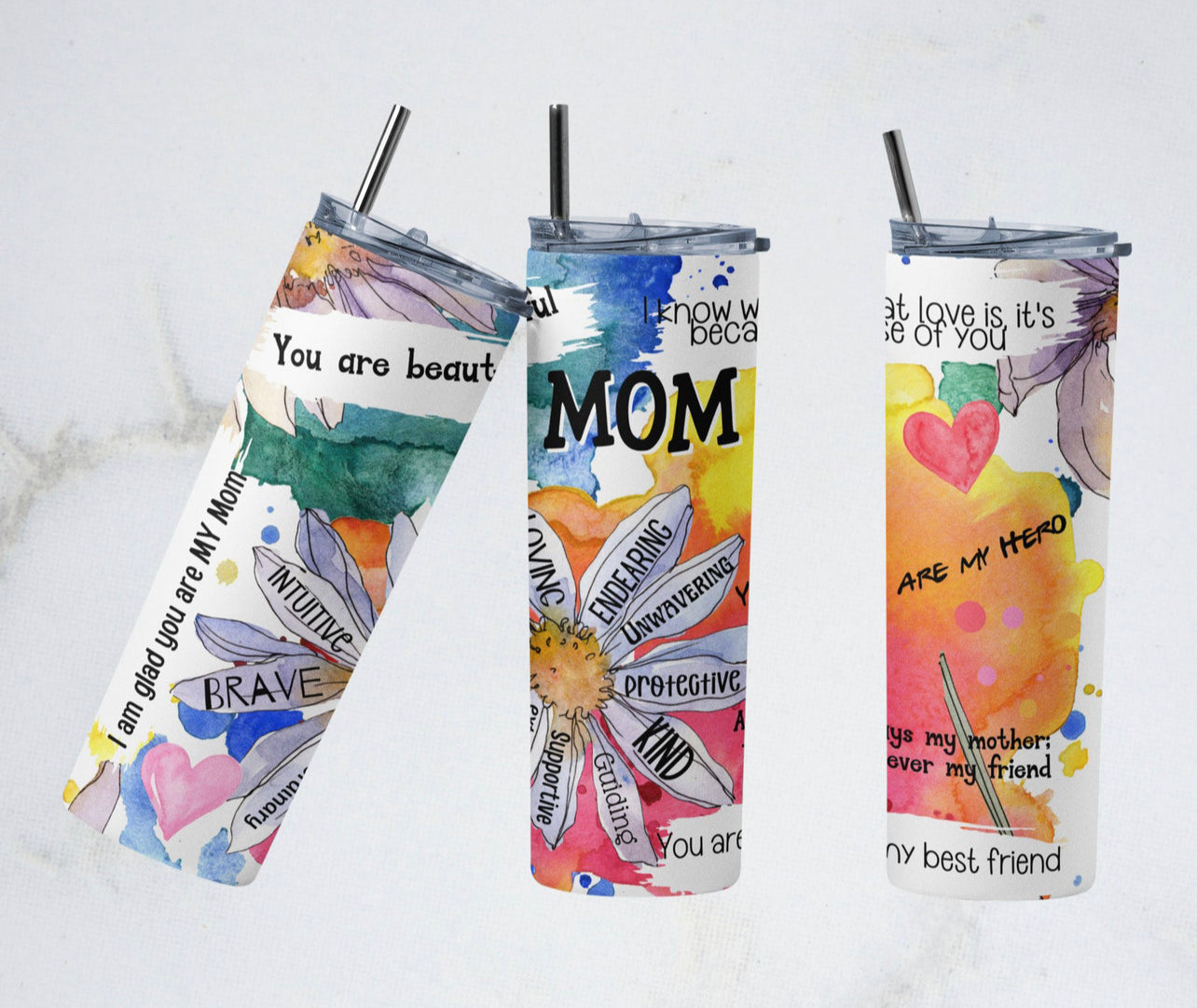 Mom Watercolor - 20 oz Tumbler