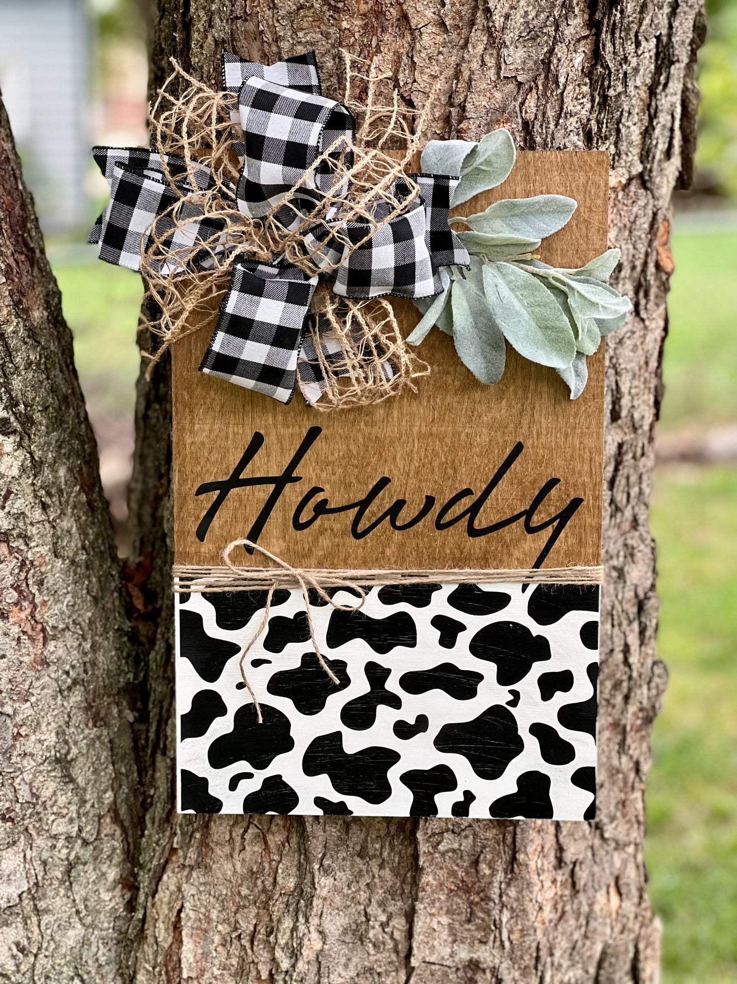 Howdy Cowprint - 11x18” Rectangle Door Hanger