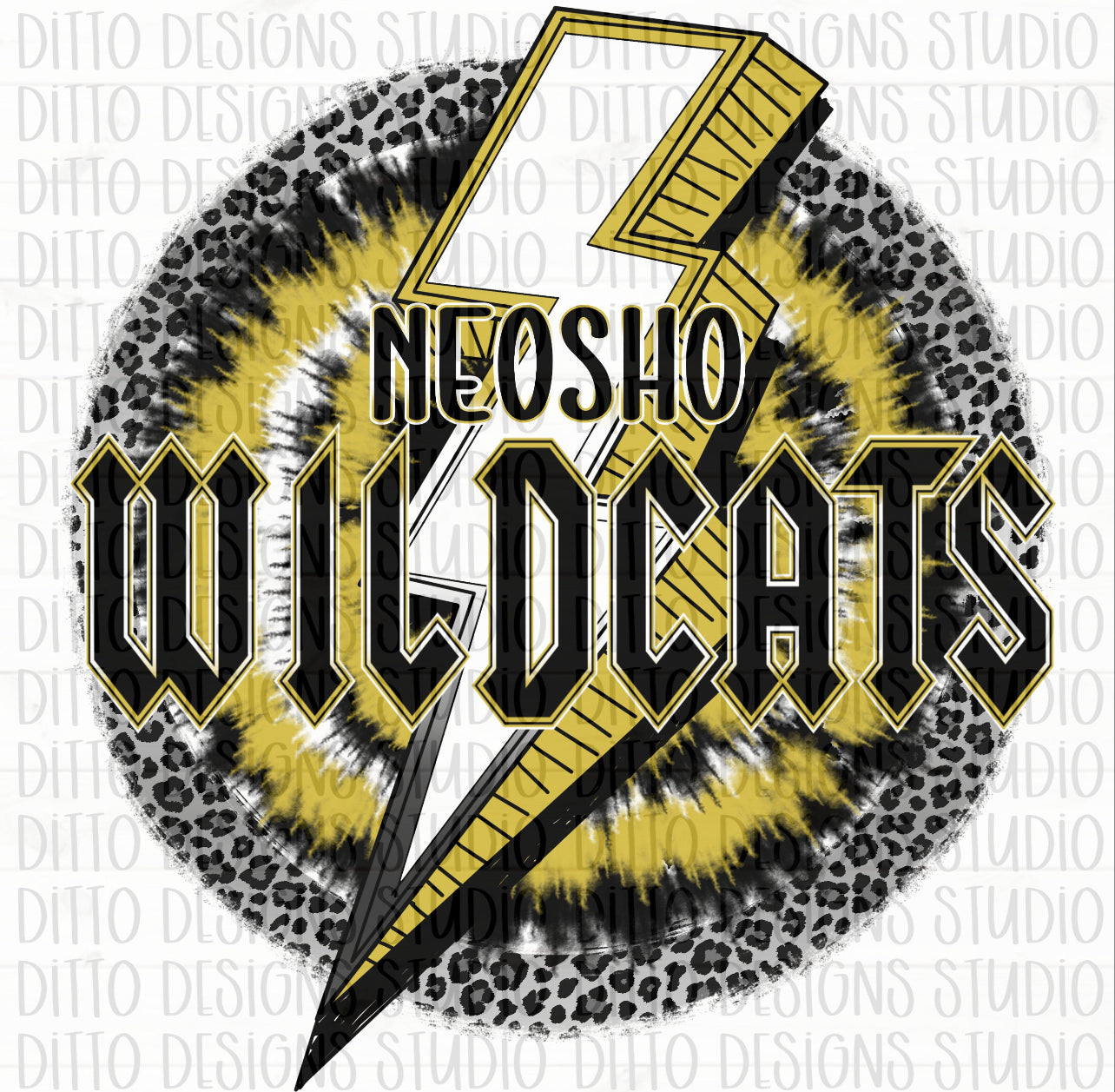 Neosho Wildcats Circle Bolt - Custom Tee