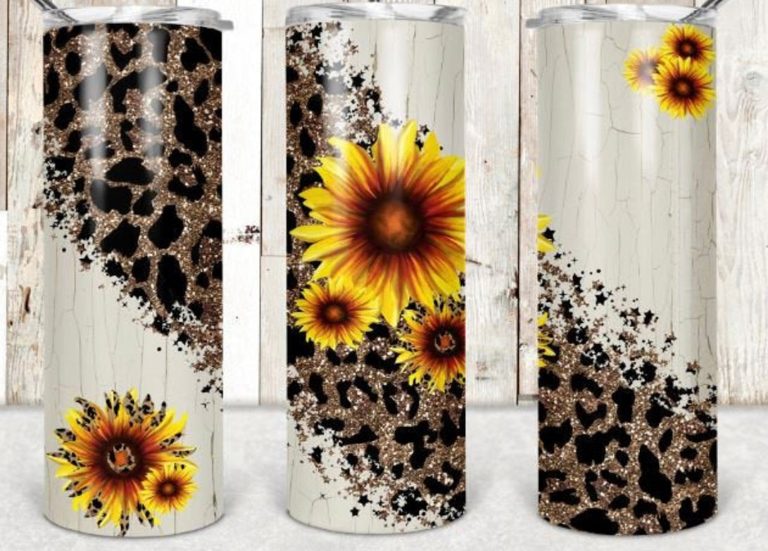 Leopard Sunflower - 20 oz Tumbler