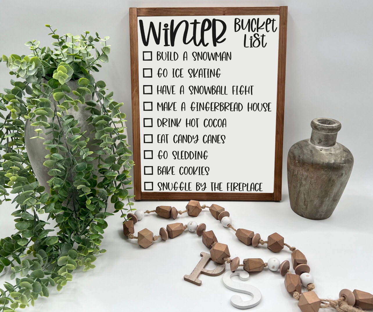Winter Bucket List - Wood Sign