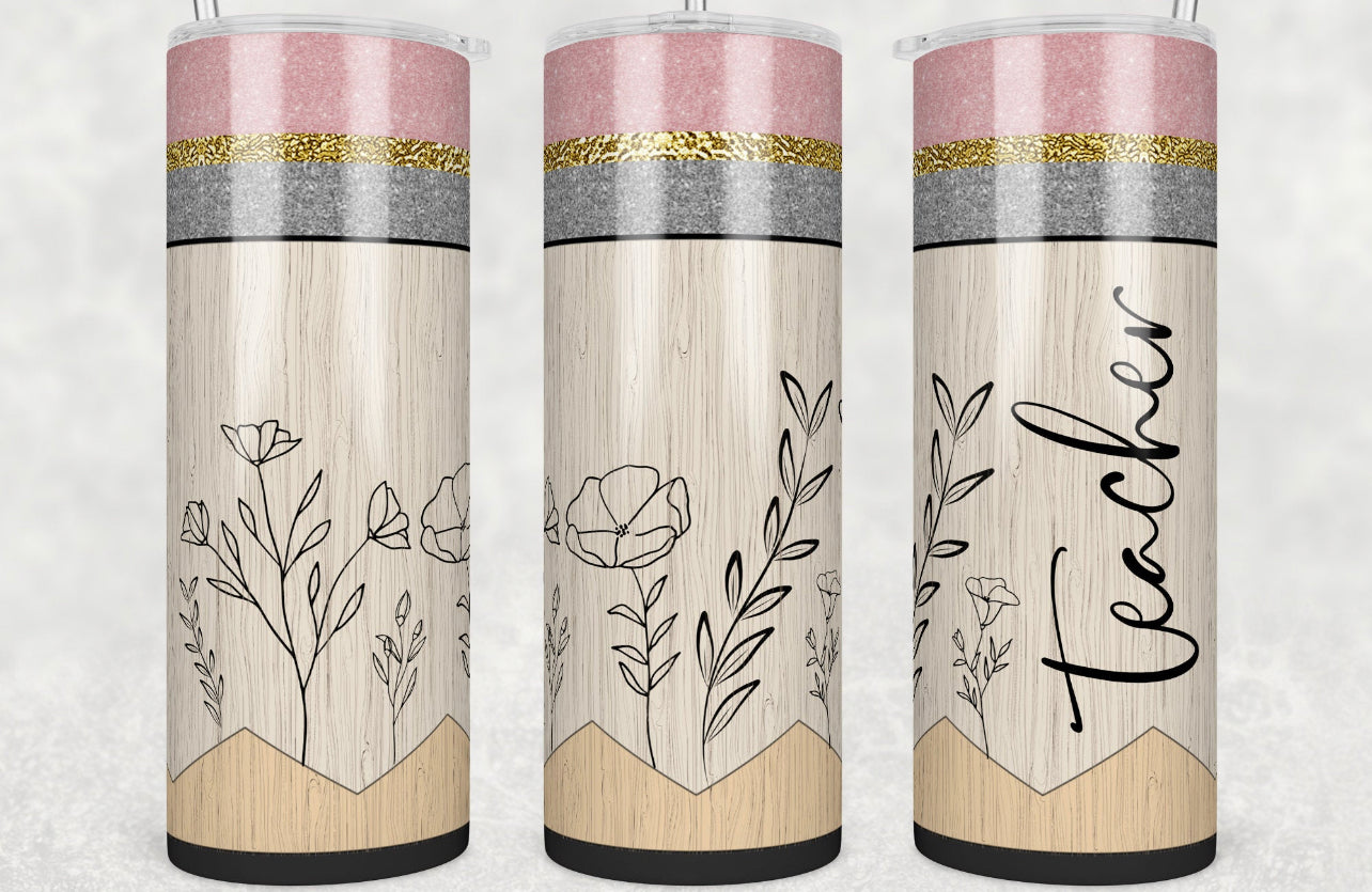 Teacher Neutral Pencil - 20 oz Tumbler