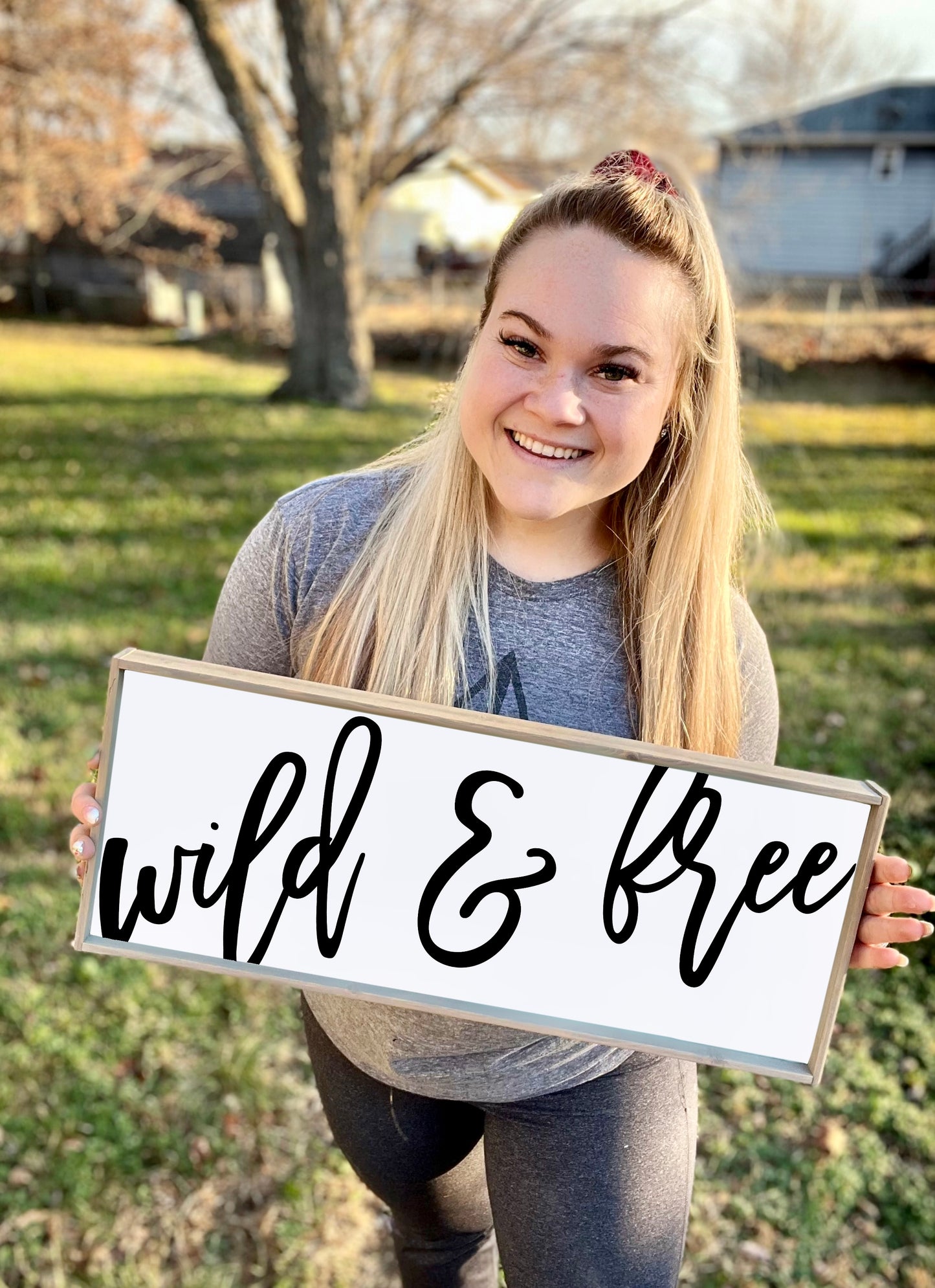 Wild & Free - Wood Sign