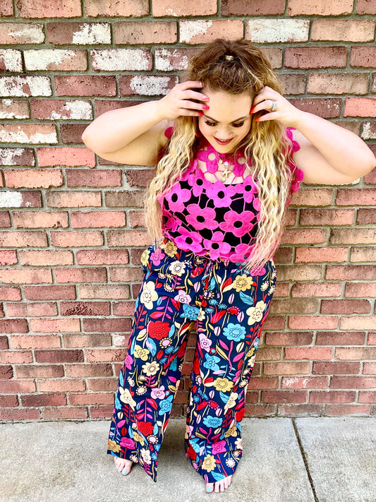 READY TO SHIP: Large - Smocked Floral Pants