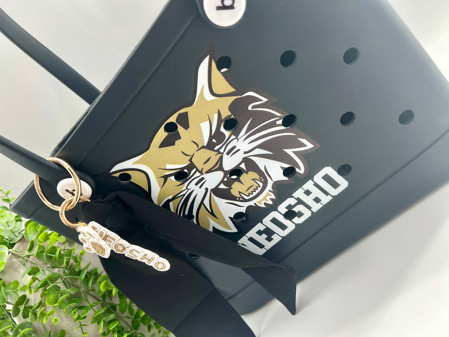 READY TO SHIP: Neosho Wildcats Beaded Keychain