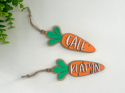 Wooden Easter Carrot Name Tags