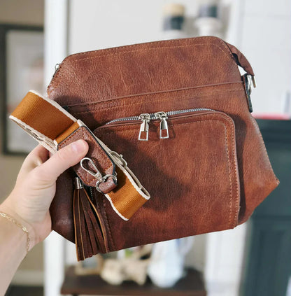 1-2 WEEK TAT: Boho Tassel vegan leather sling