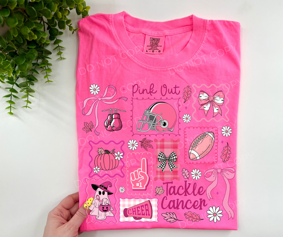 #165 - Tackle Cancer Pink Out Football - DIRECT TO FILM PRINT ONLY