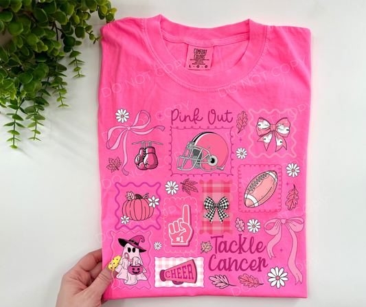#165 - Tackle Cancer Pink Out Football - DIRECT TO FILM PRINT ONLY