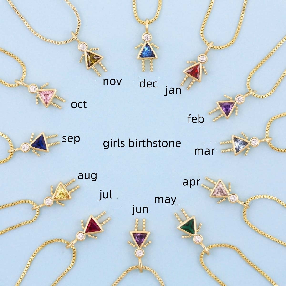 Preorder : Little People Birthstone Charm Necklace