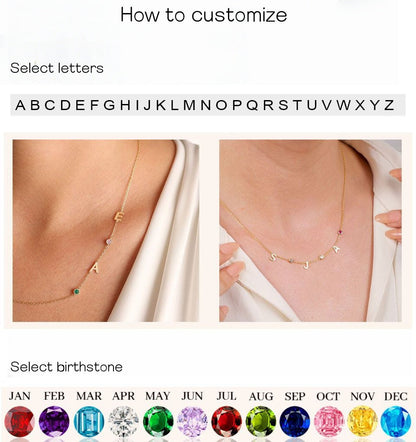 Preorder: Personalized Birthstone & Initial Necklace