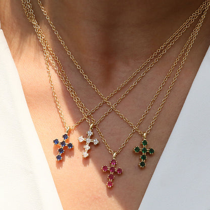 Preorder: Birthstone Cross Necklace