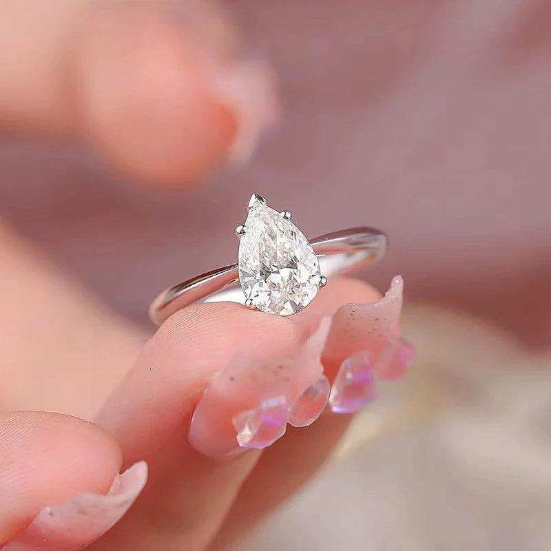 Preorder: Radiant Elegance Pear Moissanite Ring