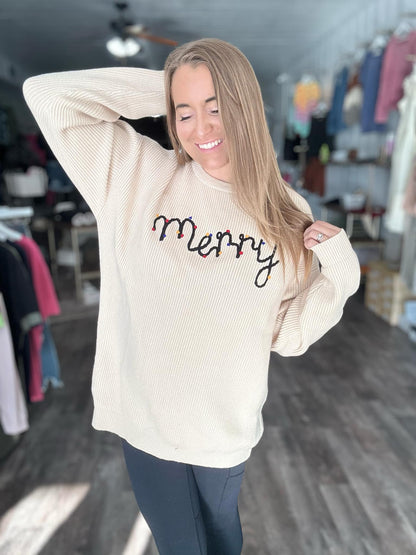 1 WEEK TAT: Adult and Kid Rope Embroidered Holiday Sweaters