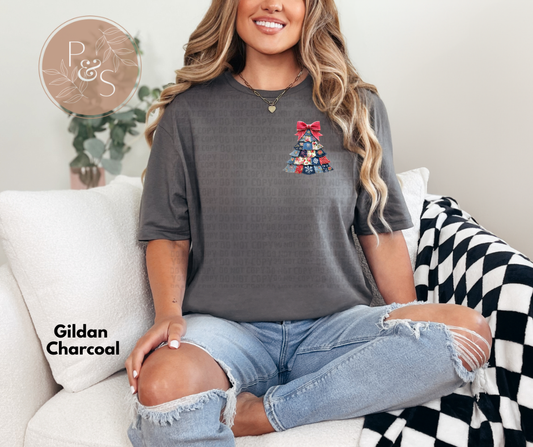 #146 - Christmas Tree Faux Patchwork Jean - POCKET - DIRECT TO FILM PRINT ONLY