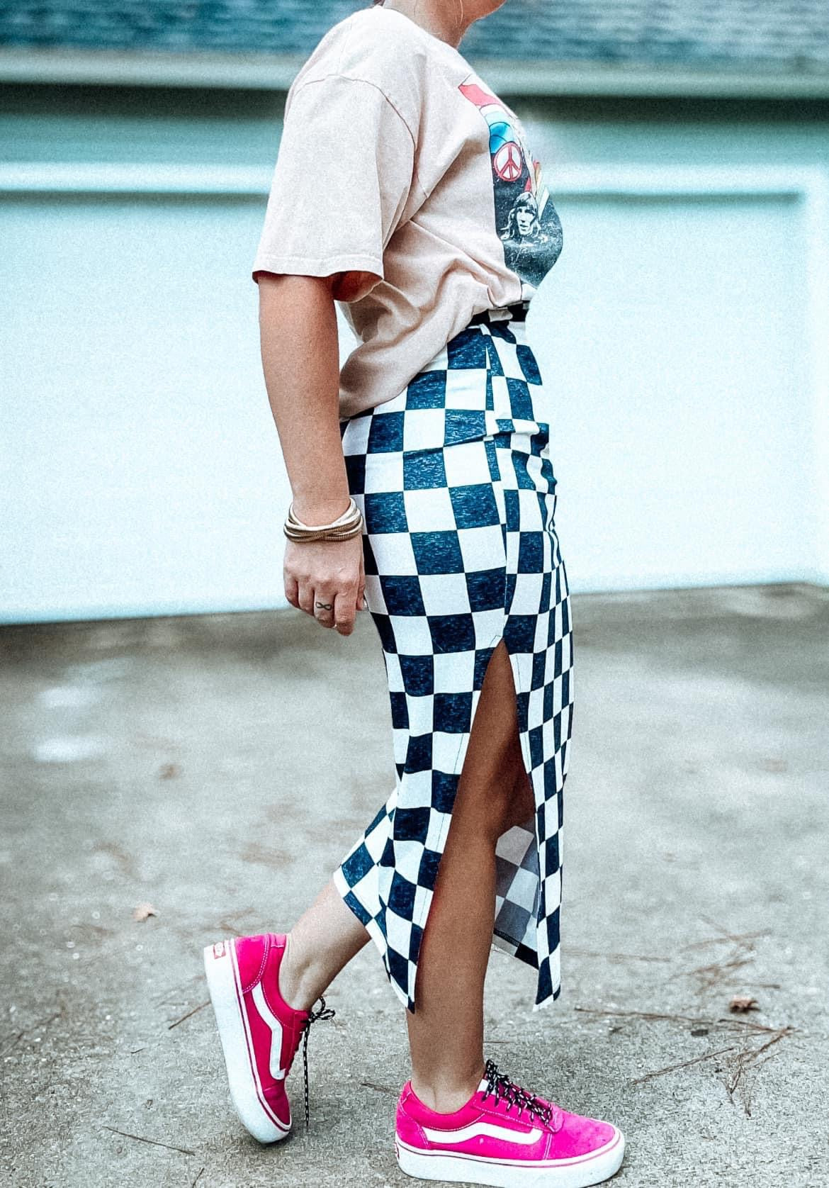 READY TO SHIP: Large Checked Skirt