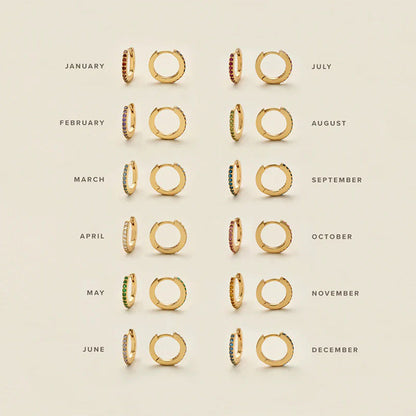 Birthstone Hoops- GOLD SEPTEMBER