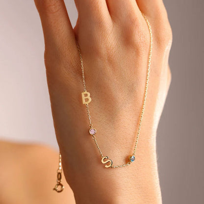 Preorder: Personalized Birthstone & Initial Necklace