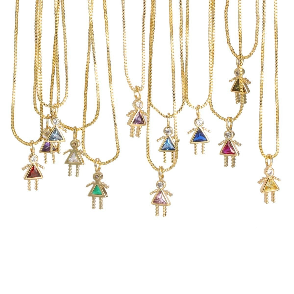 Preorder : Little People Birthstone Charm Necklace
