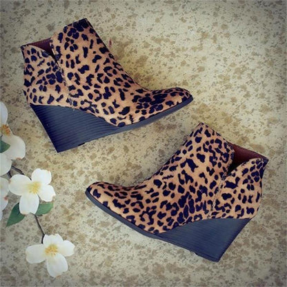 1-2 WEEK TAT: SIZE 8.5 Heeled Leopard Booties