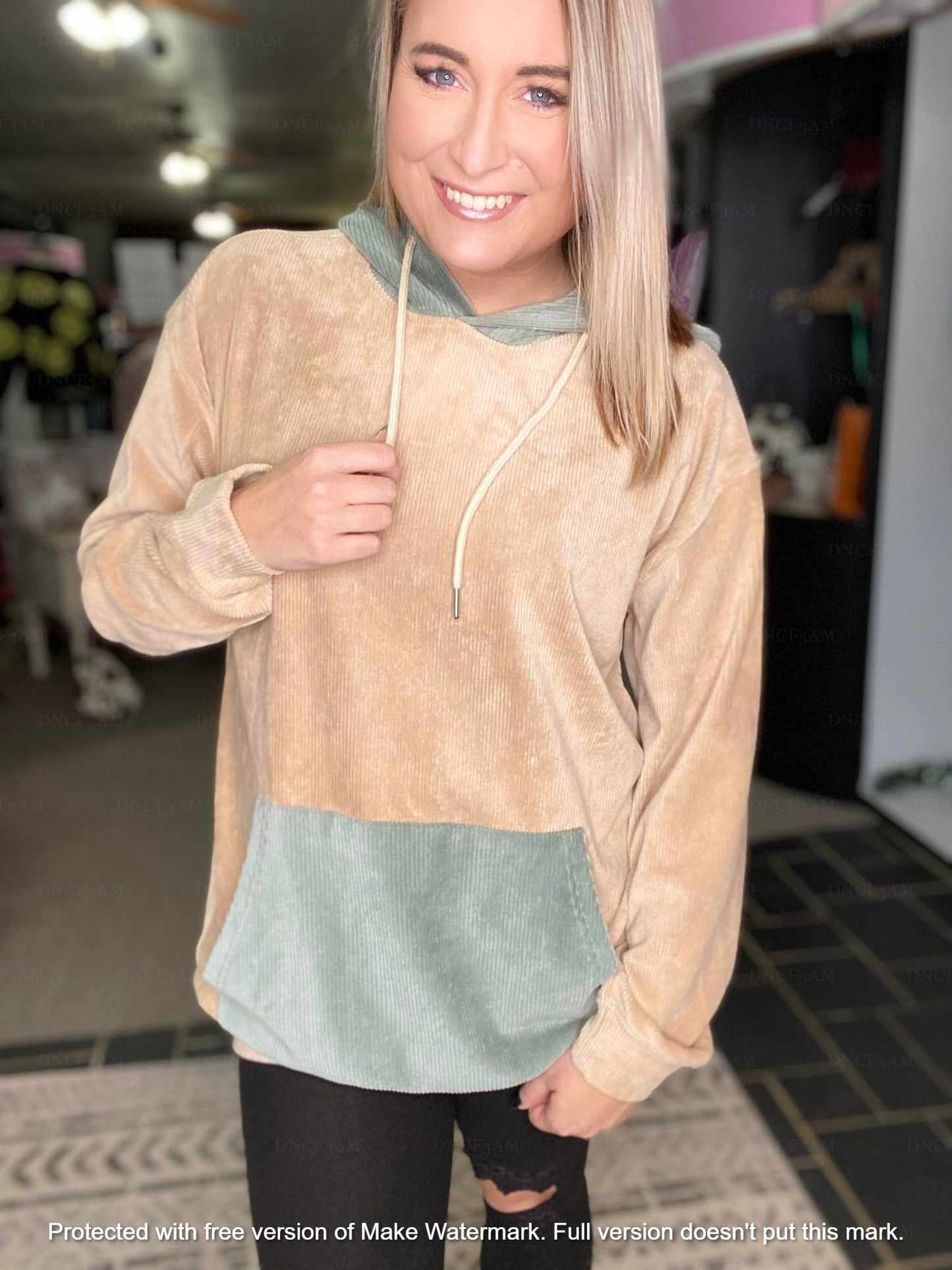 1 WEEK TAT:  THE CHARLIZE CORDUROY HOODIE (FOREVER3AM BRANDED)-