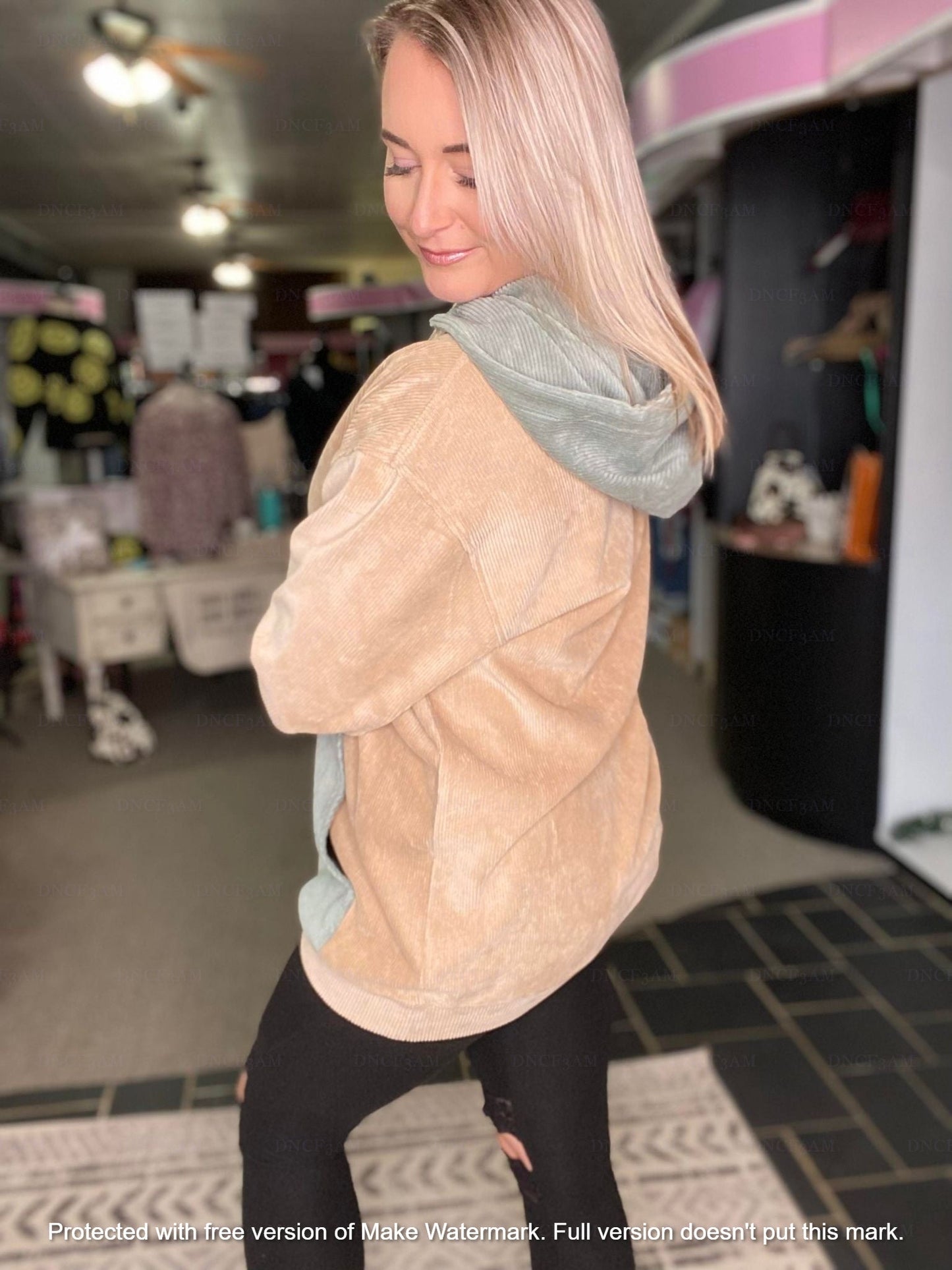 1 WEEK TAT:  THE CHARLIZE CORDUROY HOODIE (FOREVER3AM BRANDED)-