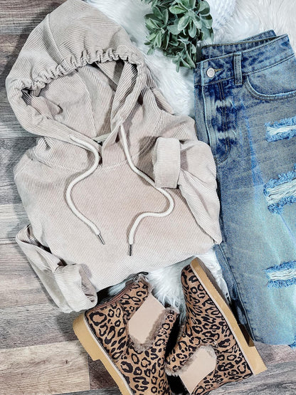 1 WEEK TAT:  THE CHARLIZE CORDUROY HOODIE (FOREVER3AM BRANDED)-