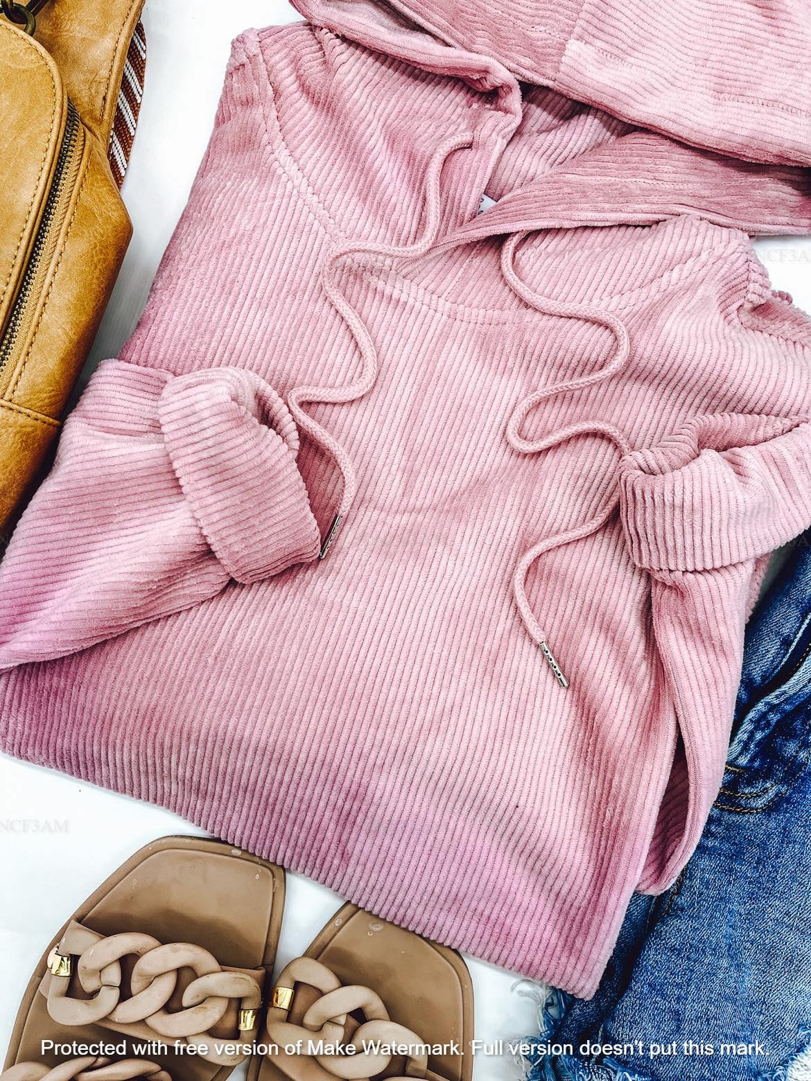 1 WEEK TAT:  THE CHARLIZE CORDUROY HOODIE (FOREVER3AM BRANDED)-