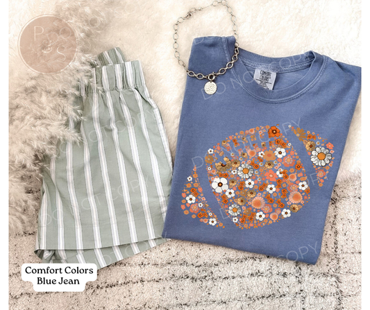 #176 - Fall Floral Football - DIRECT TO FILM PRINT ONLY