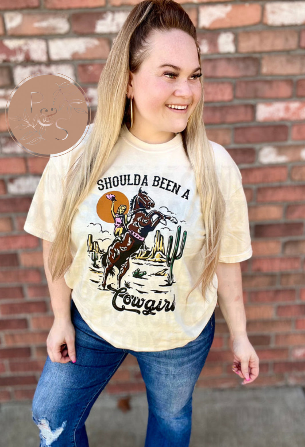 READY TO SHIP: XL - Shoulda Been A Cowgirl - Comfort Colors Tshirt