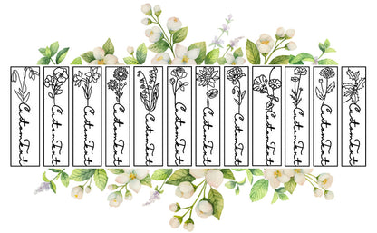*Preorder: Custom Birth flower Name Bookmarks*
