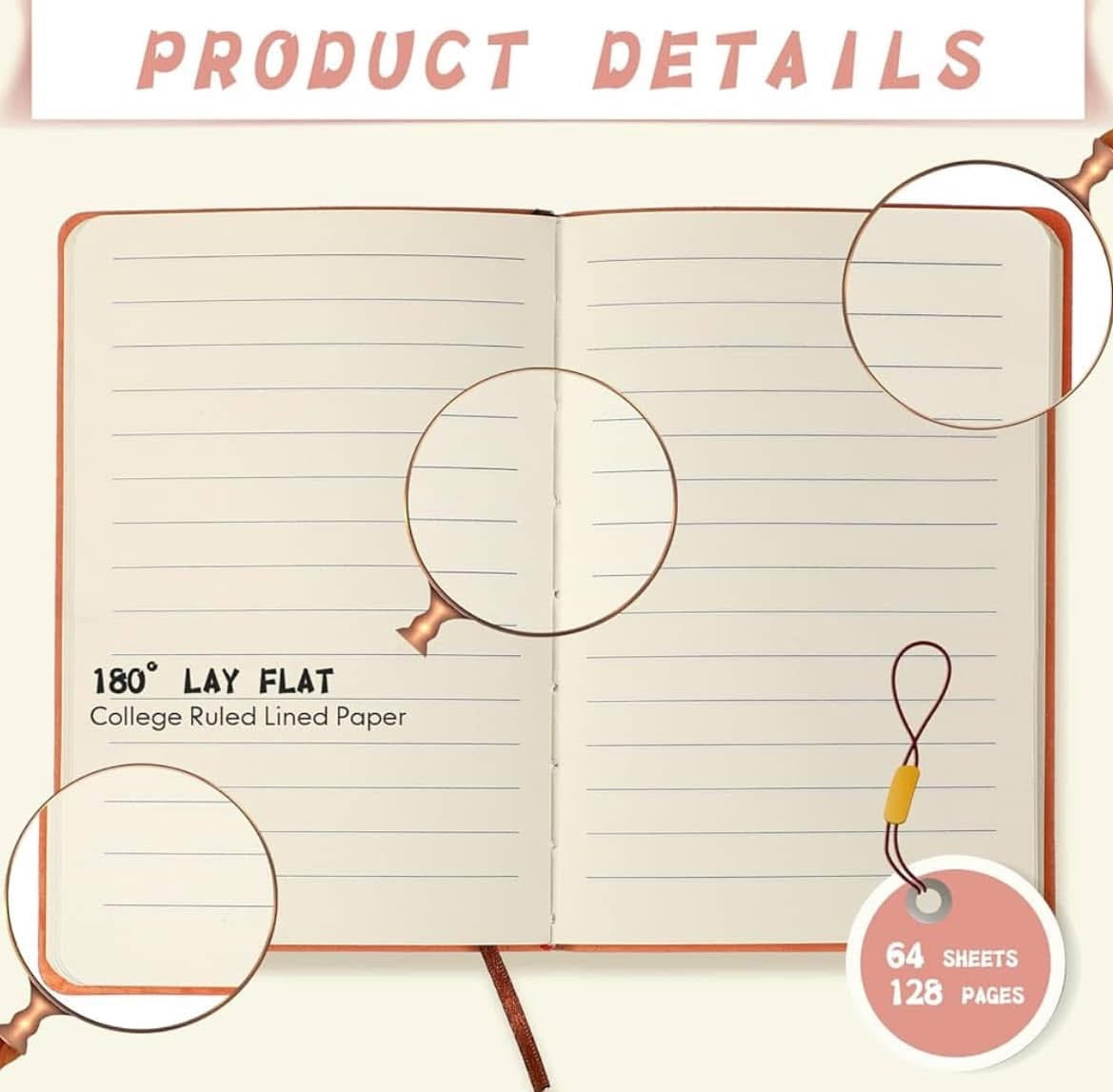 READY TO SHIP: 3.7x5.7” Leather Journal Notebook