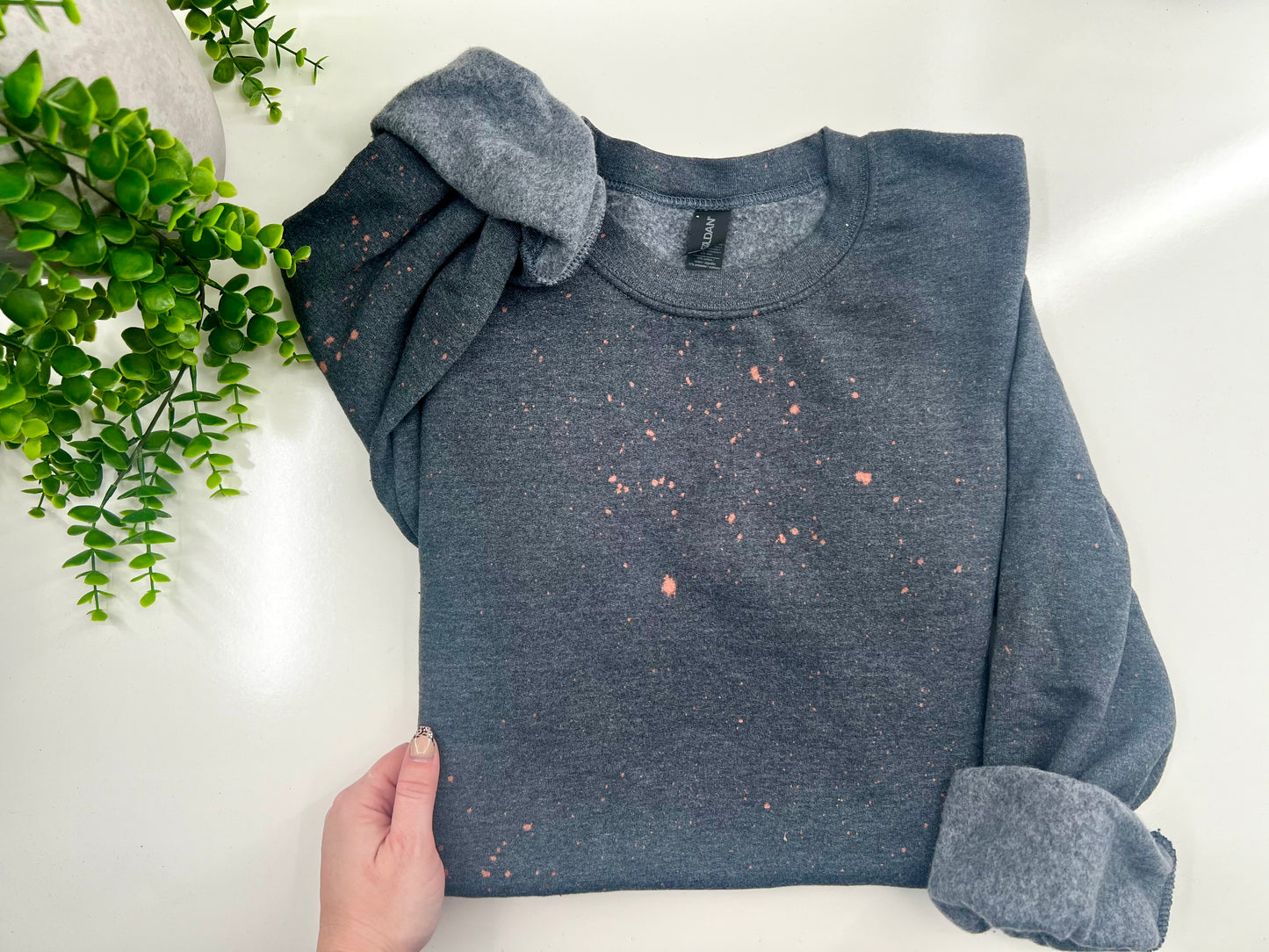 5XL - Bleached Dark Heather Sweatshirt - Gildan