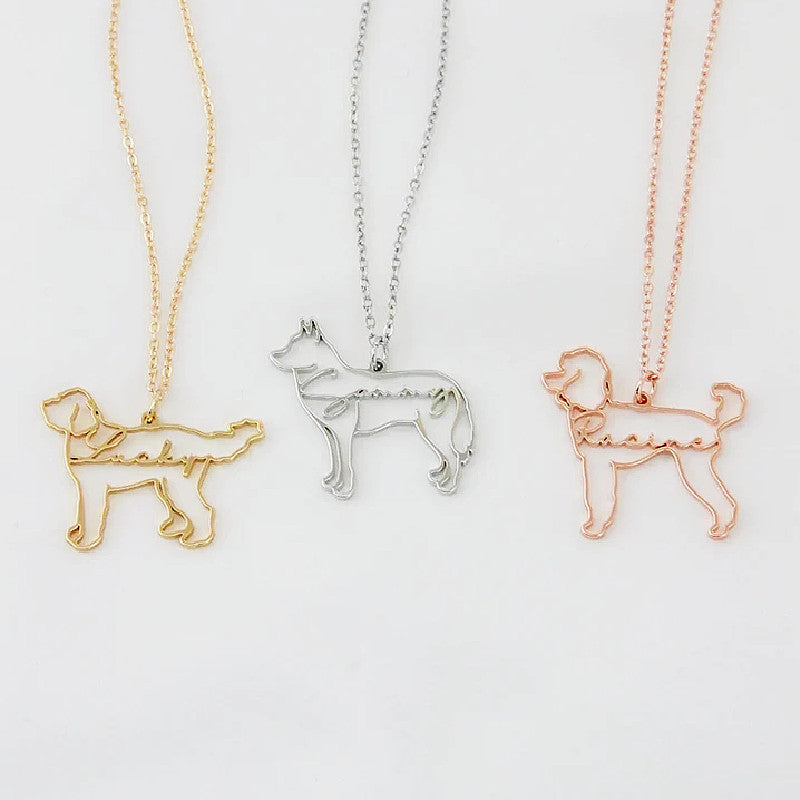 *Preorder: Custom Pet Name and Silhouette Necklace*