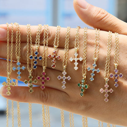 Preorder: Birthstone Cross Necklace