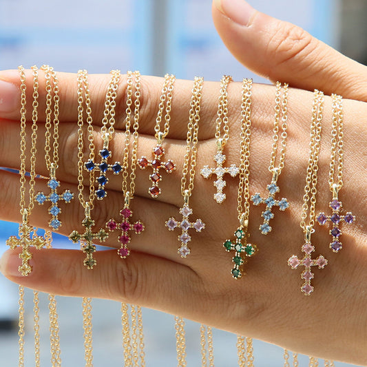 Preorder: Birthstone Cross Necklace
