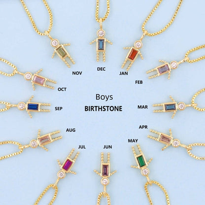 Preorder : Little People Birthstone Charm Necklace