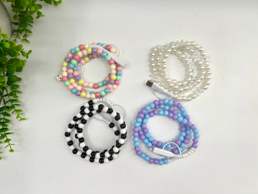 READY TO SHIP: 4 in 1 Colorful Beaded Dual Fast Charger