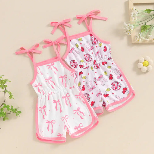 PREORDER: The Bow Pink and White Romper 5.13.24